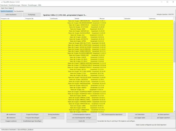 Ansicht der ursprünglichen Programmiersoftware
