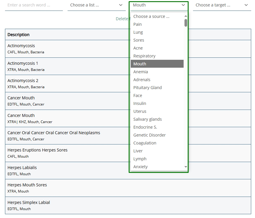 Herkunftsfilter Choose a source