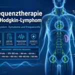 Frequenztherapie bei Hodgkin-Lymphom - Herbert Eder - Frequenzforscher Infografik des Lymphsystems am Oberkörper mit hervorgehobenen Lymphknoten, Milz und Leistenregion; Titel »Frequenztherapie bei Hodgkin-Lymphom«.