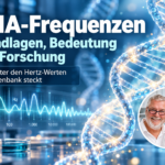 DNA-Frequenzen – Grundlagen, Bedeutung und Forschung - Herbert Eder - Frequenzforscher Symbolische DNA-Doppelhelix mit Hertz-Anzeige zum Artikel „DNA-Frequenzen: Grundlagen, Bedeutung und Forschung“.