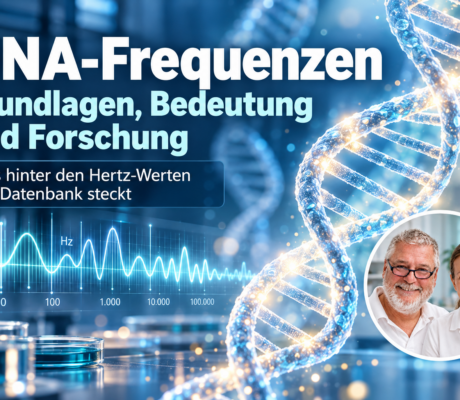 Frecuencias del ADN: fundamentos, importancia e investigación - Herbert Eder - Investigador en el campo de las frecuencias Hélice doble del ADN simbólica con indicación de hercios, correspondiente al artículo „Frecuencias del ADN: fundamentos, importancia e investigación“.