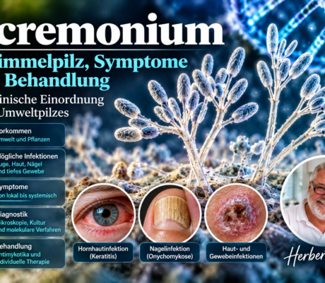 Acremonium – Schimmelpilz, Symptome und Behandlung - Herbert Eder - Frequenzforscher Symbolische Acremonium-Pilzfäden mit kleinen Sporen zum Artikel über Symptome, Diagnostik und Behandlung.