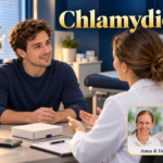 Chlamydien – Anna und Herbert - Herbert Eder - Frequenzforscher Mann spricht mit einer Person im weißen Mantel unter dem Titel Chlamydien.