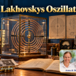 Lakhovskys Oszillator – Anna und Herbert - Herbert Eder - Frequenzforscher Konzentrische Metallringe in einem Schaukasten neben historischen Unterlagen unter dem Titel Lakhovskys Oszillator.