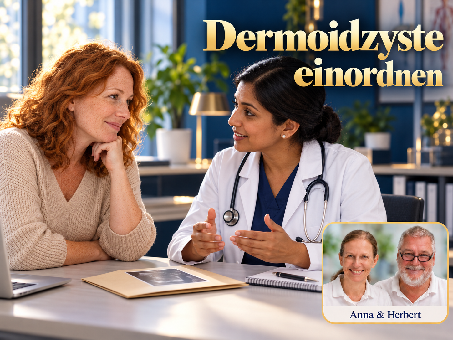 Dermoidzyste einordnen – Anna und Herbert - Herbert Eder - Frequenzforscher Zwei Frauen, eine im weißen Mantel, sprechen unter dem Titel Dermoidzyste einordnen.
