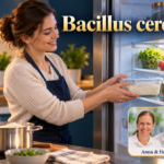 Bacillus cereus – Anna und Herbert - Herbert Eder - Frequenzforscher Frau stellt einen Lebensmittelbehälter in einen Kühlschrank unter dem Titel Bacillus cereus.
