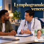 Lymphogranuloma venereum – Anna und Herbert - Herbert Eder - Frequenzforscher Zwei Männer, einer im weißen Mantel, sprechen unter dem Titel Lymphogranuloma venereum.