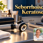 Seborrhoische Keratose – Anna und Herbert - Herbert Eder - Frequenzforscher Dermatoskop, Handtuch und Notizbuch unter dem Titel Seborrhoische Keratose.