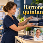 Bartonella quintana – Anna und Herbert - Herbert Eder - Frequenzforscher Frau legt gefaltete Kleidung auf einen Stapel unter dem Titel Bartonella quintana.