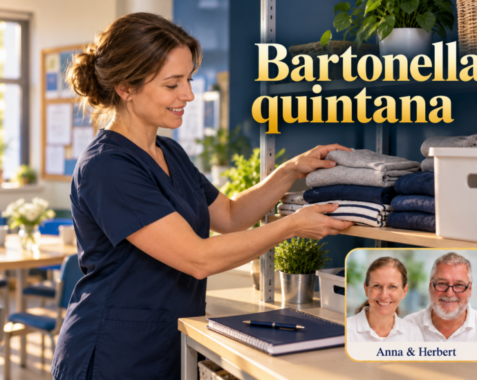 Frau legt gefaltete Kleidung auf einen Stapel unter dem Titel Bartonella quintana.