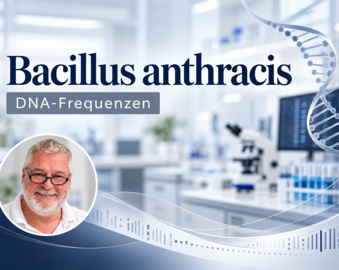 Redaktionelles Symbolbild zu Bacillus anthracis mit kleinem Autorenporträt von Herbert Eder links unten.